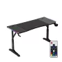 Regulējama augstuma spēļu galds huzaro Hero 3.6 RGB melns — 1400×600 mm, augstums 560–790 mm, RGB apgaismojums, H veida kājas