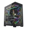 PC vidējā torņa korpuss MODECOM VOLCANO STELLAR PLUS ARGB MIDI, 5 priekšējie ventilatori, rūdīts stikls, USB-C