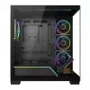 PC vidējā torņa korpuss MODECOM VOLCANO STELLAR PLUS ARGB MIDI, 5 priekšējie ventilatori, rūdīts stikls, USB-C