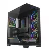 PC vidējā torņa korpuss MODECOM VOLCANO STELLAR PLUS ARGB MIDI, 5 priekšējie ventilatori, rūdīts stikls, USB-C