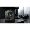 PC vidējā torņa korpuss MODECOM VOLCANO STELLAR PLUS ARGB MIDI, 5 priekšējie ventilatori, rūdīts stikls, USB-C