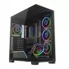 PC vidējā torņa korpuss MODECOM VOLCANO STELLAR PLUS ARGB MIDI, 5 priekšējie ventilatori, rūdīts stikls, USB-C