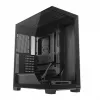 PC korpuss MODECOM VOLCANO STELLAR PLUS MIDI MELNS — mid-tower ATX, rūdīts stikls, USB-C, atbalsta līdz 420 mm GPU