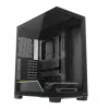 PC korpuss MODECOM VOLCANO STELLAR PLUS MIDI MELNS — mid-tower ATX, rūdīts stikls, USB-C, atbalsta līdz 420 mm GPU