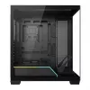 PC korpuss MODECOM VOLCANO STELLAR PLUS MIDI MELNS — mid-tower ATX, rūdīts stikls, USB-C, atbalsta līdz 420 mm GPU