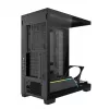 PC korpuss MODECOM VOLCANO STELLAR PLUS MIDI MELNS — mid-tower ATX, rūdīts stikls, USB-C, atbalsta līdz 420 mm GPU