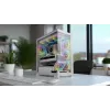 PC korpuss MODECOM VOLCANO STELLAR PLUS MIDI BALTS — Midi Tower, microATX, rūdīts stikls, USB-C, atbalsta GPU 420 mm