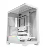 PC korpuss MODECOM VOLCANO STELLAR PLUS MIDI BALTS — Midi Tower, microATX, rūdīts stikls, USB-C, atbalsta GPU 420 mm