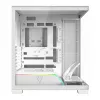 PC korpuss MODECOM VOLCANO STELLAR PLUS MIDI BALTS — Midi Tower, microATX, rūdīts stikls, USB-C, atbalsta GPU 420 mm