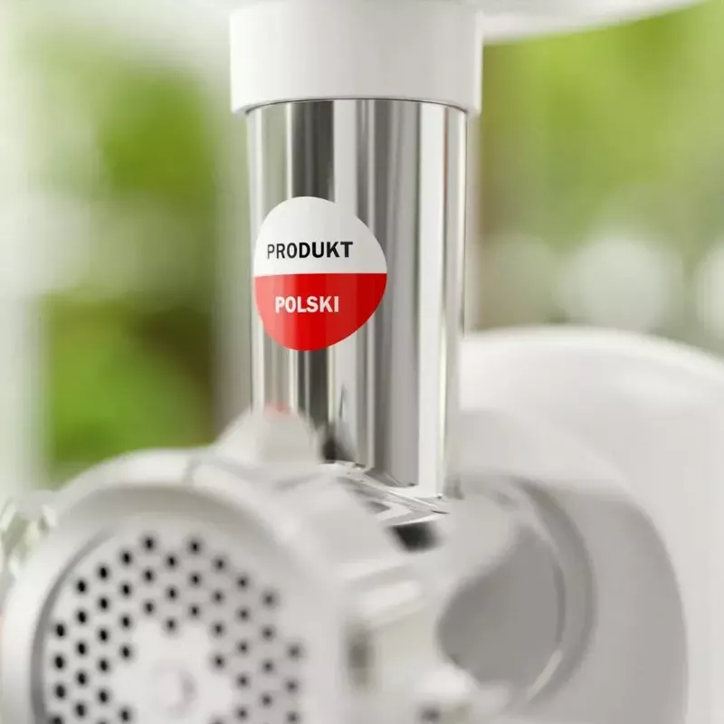 Gaļas maļamā mašīna SMAPP modelis 490.81 BALTA - 2200 W, 1 ātrums, 2.7 kg/min, 3 sietiņi, balta, smalcināšanas uzgalis