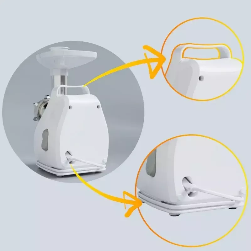 Gaļas maļamā mašīna SMAPP modelis 490.81 BALTA - 2200 W, 1 ātrums, 2.7 kg/min, 3 sietiņi, balta, smalcināšanas uzgalis
