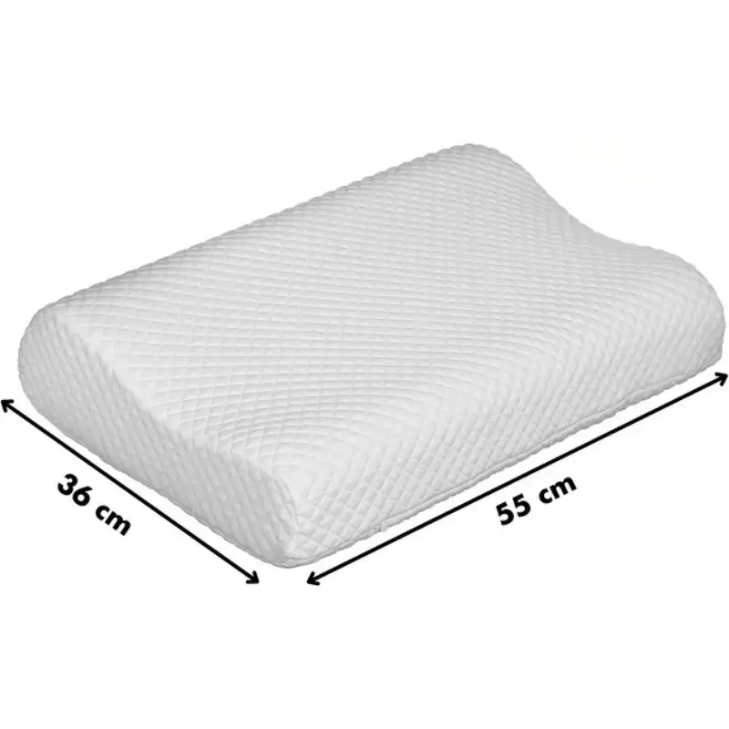 Ortopēdiskais kakla spilvens ActionMed CERVICAL MED PILLOW PO100AM — putu pildījums, 550×360×120 mm, mazgājams pārvalks, balts