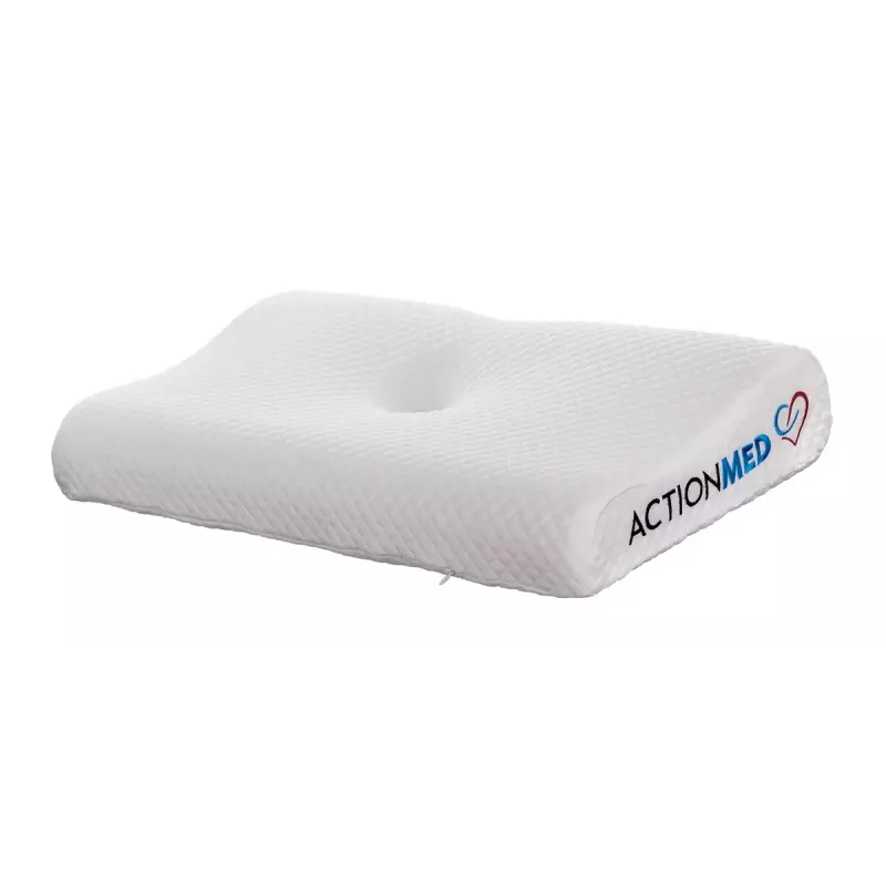 Ortopēdisks spilvens ActionMed PO200AM — anatomisks putu spilvens galvai un kaklam, 590×350 mm, maks. augstums 11 cm, mazgājams pārvalks