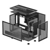 PC korpuss DeepCool CH260 Micro Tower Melns — Micro-ATX/Mini-ITX, rūdītais stikls, USB-C, maks. GPU 413 mm