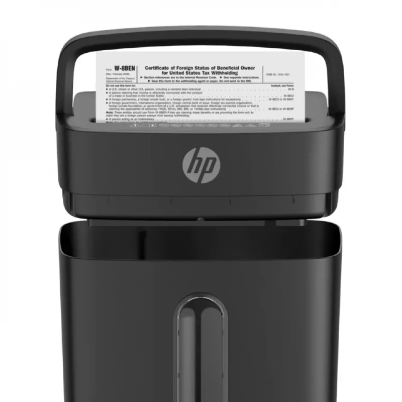 HP One Shred 6CC papīra smalcinātājs ar daļiņu griezumu 68 dB Melns
