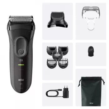 Braun 3000BT baterija Trimmer 5 7 mm Wet & Dry Melns pelēka