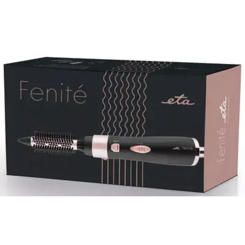 Karstā gaisa birste ETA Fenite Edition, Airflow, 1000 W, keramikas vārpsta, 2 siltuma iestatījumi, 1,75 m vads, Melna/Rozā