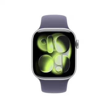 Apple Watch Series 11 GPS + Cellular 42mm viedpulkstenis, sudraba alumīnija korpuss, violeta Fog sporta siksna M/L