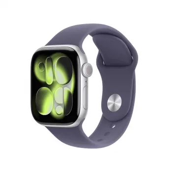 Apple Watch Series 11 GPS + Cellular 42mm viedpulkstenis, sudraba alumīnija korpuss, violeta Fog sporta siksna M/L