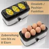 Elektriskais olu vārītājs ProfiCook 501275 — nerūsējošais tērauds, 7 olu ietilpība, ieliktnis omletēm un pošēšanai