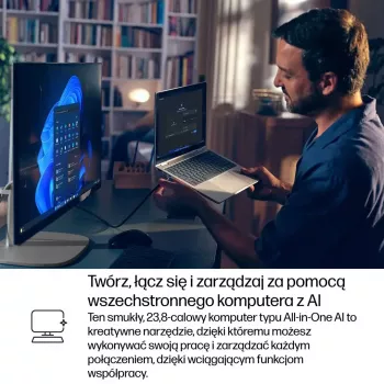 Universāls dators HP EliteStudio 8 AiO G1i Ultra 5 23,8 collu FHD skārienjutīgs IPS 16 GB DDR5 512 GB SSD Win11 Pro