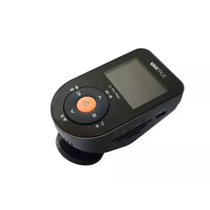 Automašīnas videoreģistrators VANTRUE S1PRO MAX — kompakts 2 kanālu reģistrators, 3840×2160 F/1.8, 155° galvenais, Wi‑Fi, GPS, 2 collu displejs, stāvēšanas režīms, microSD līdz 1 TB
