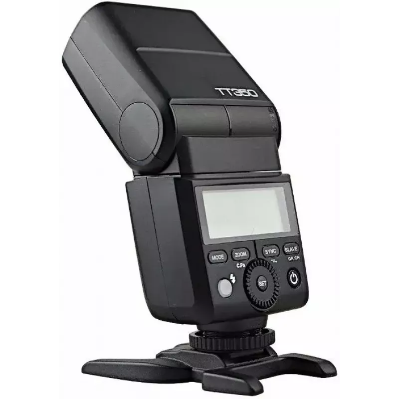 Kompakta zibspuldze Godox TT350 melna, uzlādes laiks 2,2 s, AA baterijas