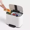 BRABANTIA 121142 atkritumu tvertne, taisnstūrveida, balta, 540×363×440 mm