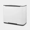 BRABANTIA 121142 atkritumu tvertne, taisnstūrveida, balta, 540×363×440 mm
