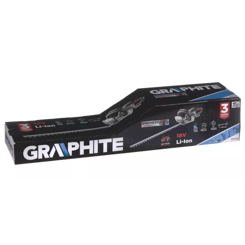 Bezvada šķēres GRAPHITE 58G032, 51 cm griešanas garums, ar baterijām darbināms dārza instruments