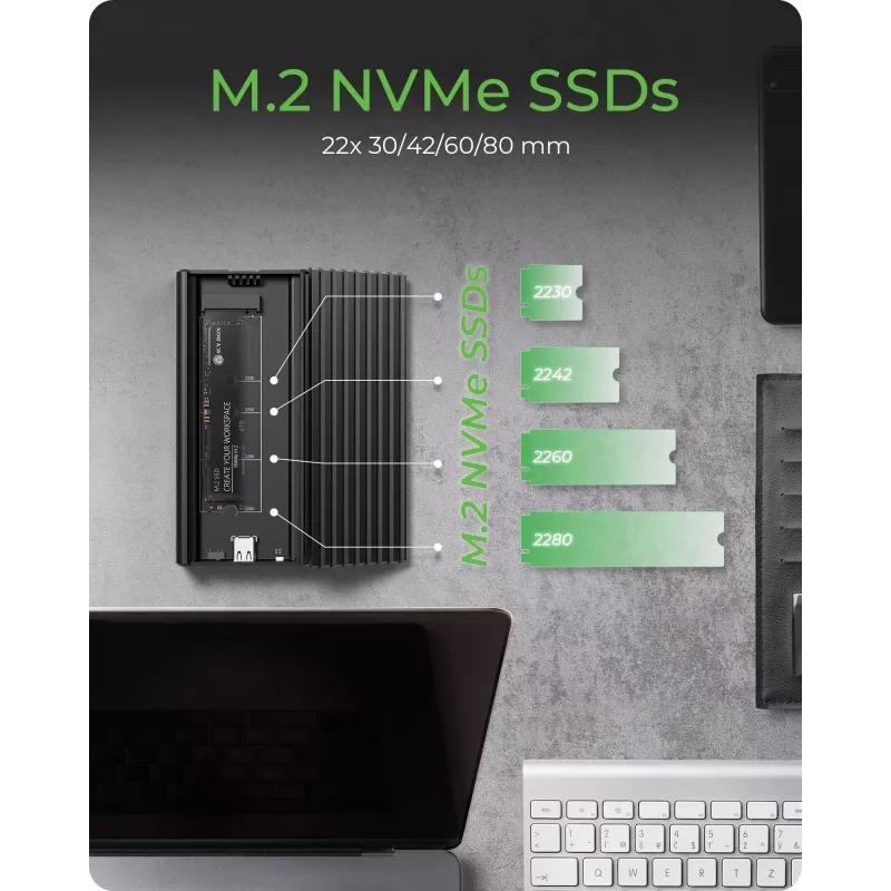 ICY BOX IB-1917M-C32a SSD korpuss Melns M.2