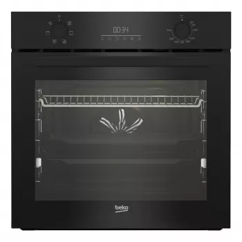 Iebūvējamā elektriskā cepeškrāsns BEKO BBIE123001BD — 72 L, 2400 W, LED displejs, iebīdāmās pogas, tvaika pašattīrīšanās, melna