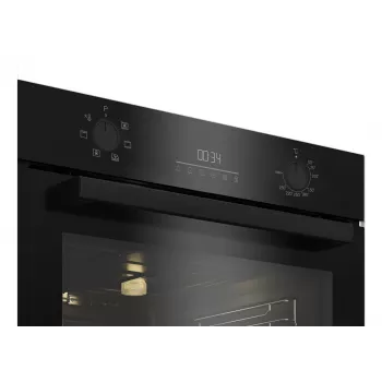Iebūvējamā elektriskā cepeškrāsns BEKO BBIE123001BD — 72 L, 2400 W, LED displejs, iebīdāmās pogas, tvaika pašattīrīšanās, melna