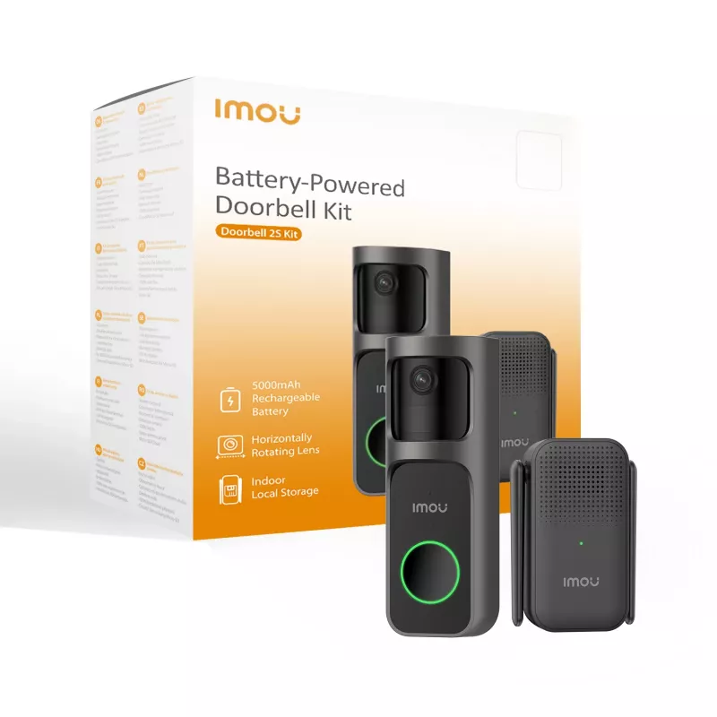Imou Doorbell 2S Kit Melns 3 MP Bezvadu stiprinājums pie sienas