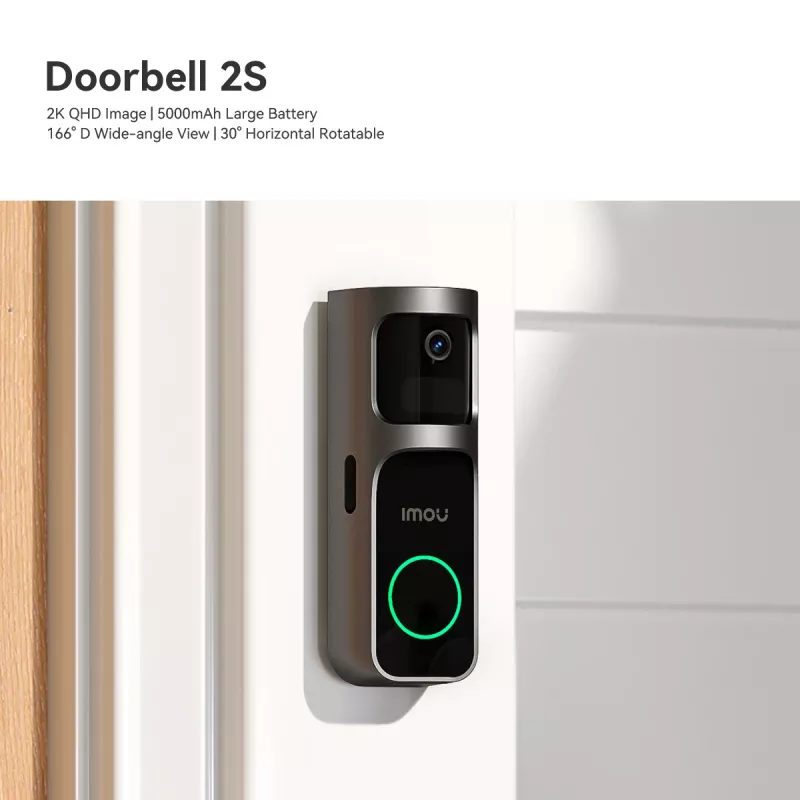 Imou Doorbell 2S Kit Melns 3 MP Bezvadu stiprinājums pie sienas