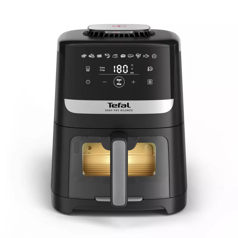 Tefal Easy Fry Silence EY5568E0 fritieris Vienvietīgs 5 l Brīvi stāvošs Karstā gaisa fritieris Melns, Nerūsējošais tērauds