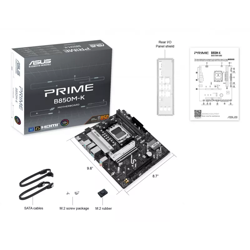 Mātesplate ASUS PRIME B850M-K AMD B850 Socket AM5 micro ATX