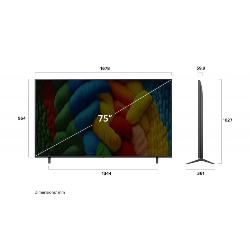 LG NanoCell AI NANO80 75NANO80A3B televizors 190,5 cm (75 collas) 4K Ultra HD viedais televizors Wi-Fi melns