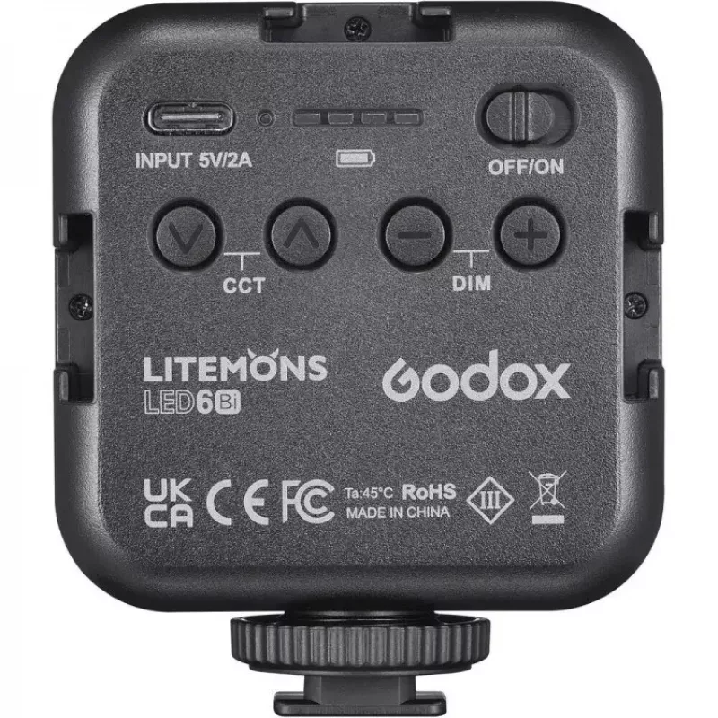 Kameras zibspuldze Godox LED6BI Melns 6500K Baterija 10h