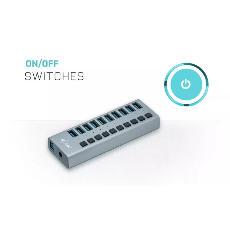i-tec USB 3.0 uzlādes HUB 10 porti + Strāvas adapteris 48 W
