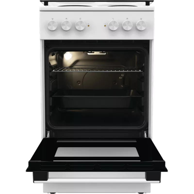 Gorenje GE5A21WH plīts Brīvi stāvoša plīts Elektriskā Čuguna riņķi Balta