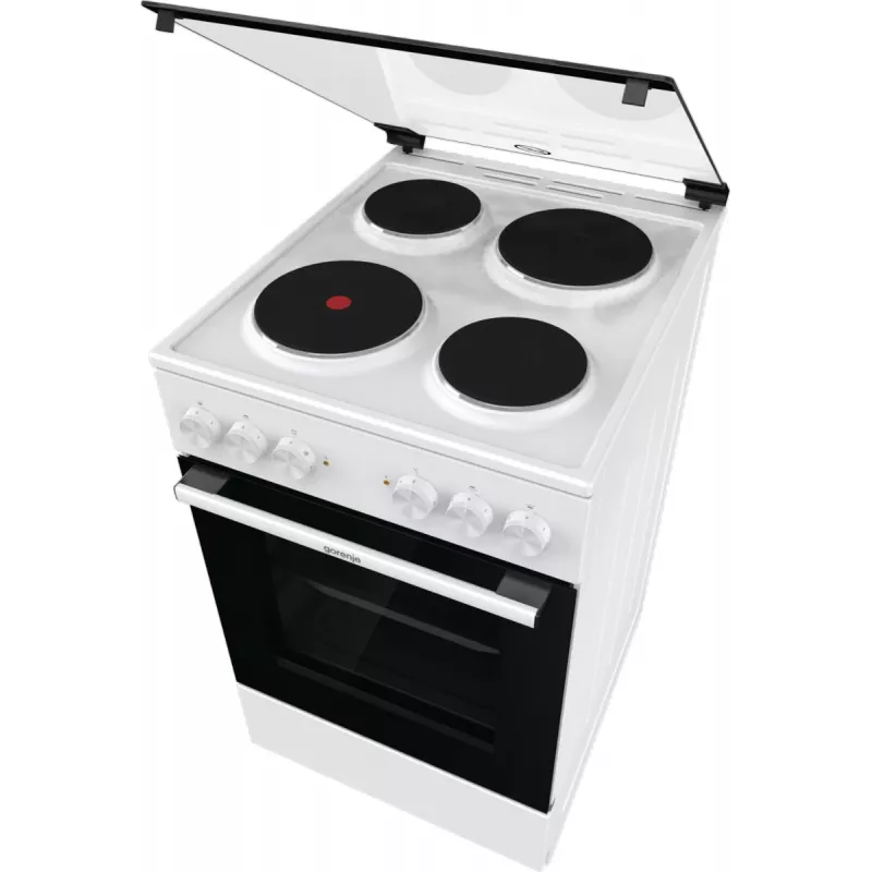 Gorenje GE5A21WH plīts Brīvi stāvoša plīts Elektriskā Čuguna riņķi Balta
