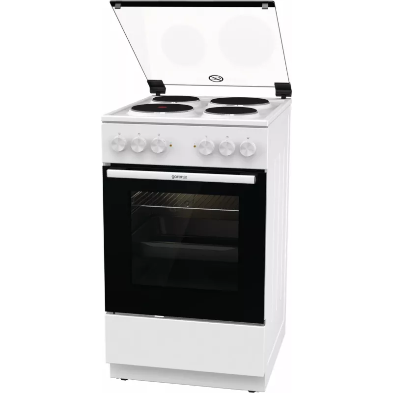 Gorenje GE5A21WH plīts Brīvi stāvoša plīts Elektriskā Čuguna riņķi Balta