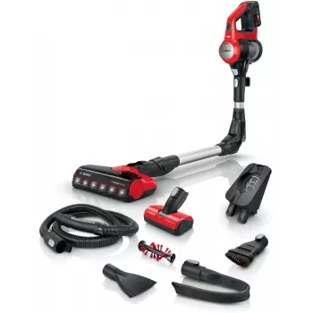 Bosch BCS711PET bezvada putekļu sūcējs/elektriskā birste Ar baterijām Sausā Bez maisiņa 0,3 L Melna, Sarkana 3 Ah