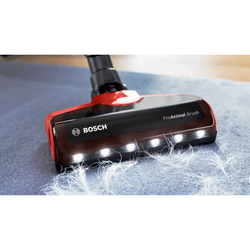 Bosch BCS711PET bezvada putekļu sūcējs/elektriskā birste Ar baterijām Sausā Bez maisiņa 0,3 L Melna, Sarkana 3 Ah