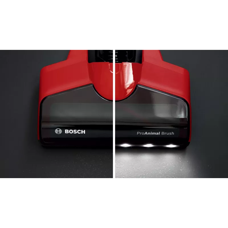 Bosch BCS711PET bezvada putekļu sūcējs/elektriskā birste Ar baterijām Sausā Bez maisiņa 0,3 L Melna, Sarkana 3 Ah