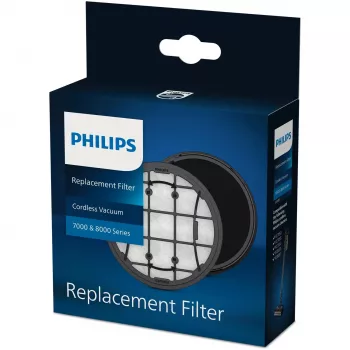 Putekļsūcēja filtrs Philips XV1681 nūjiņputekļsūcējiem, melns/balts, 1 gab. iepakojumā