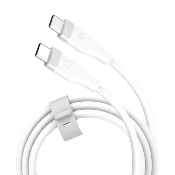 USB-C uz USB-C uzlādes/datu kabelis j5create JUCX17W, 60W, šķidrā silikona, 1,8 m, balts
