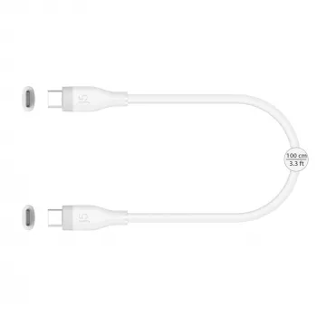 USB-C uz USB-C uzlādes/datu kabelis j5create JUCX17W, 60W, šķidrā silikona, 1,8 m, balts