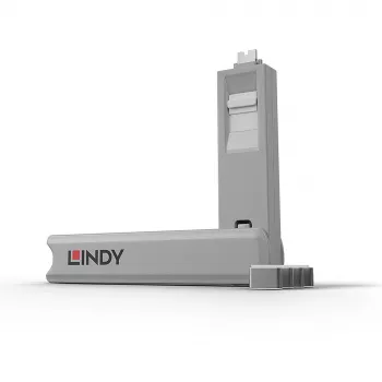 Lindy USB Type C portu bloķētāja atslēga — 4 bloķētāju iepakojums, balta
